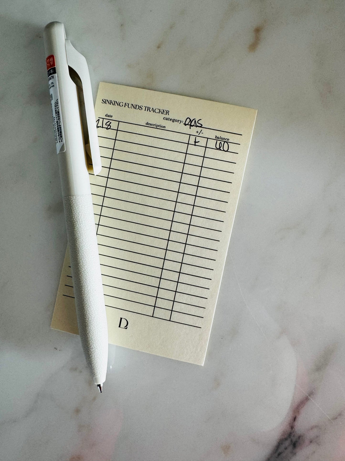 A7 Cardstock sinking funds tracker (set of 5)