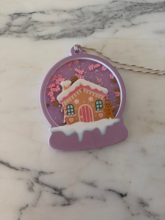 Gingerbread Shaker Snow Globe Ornament