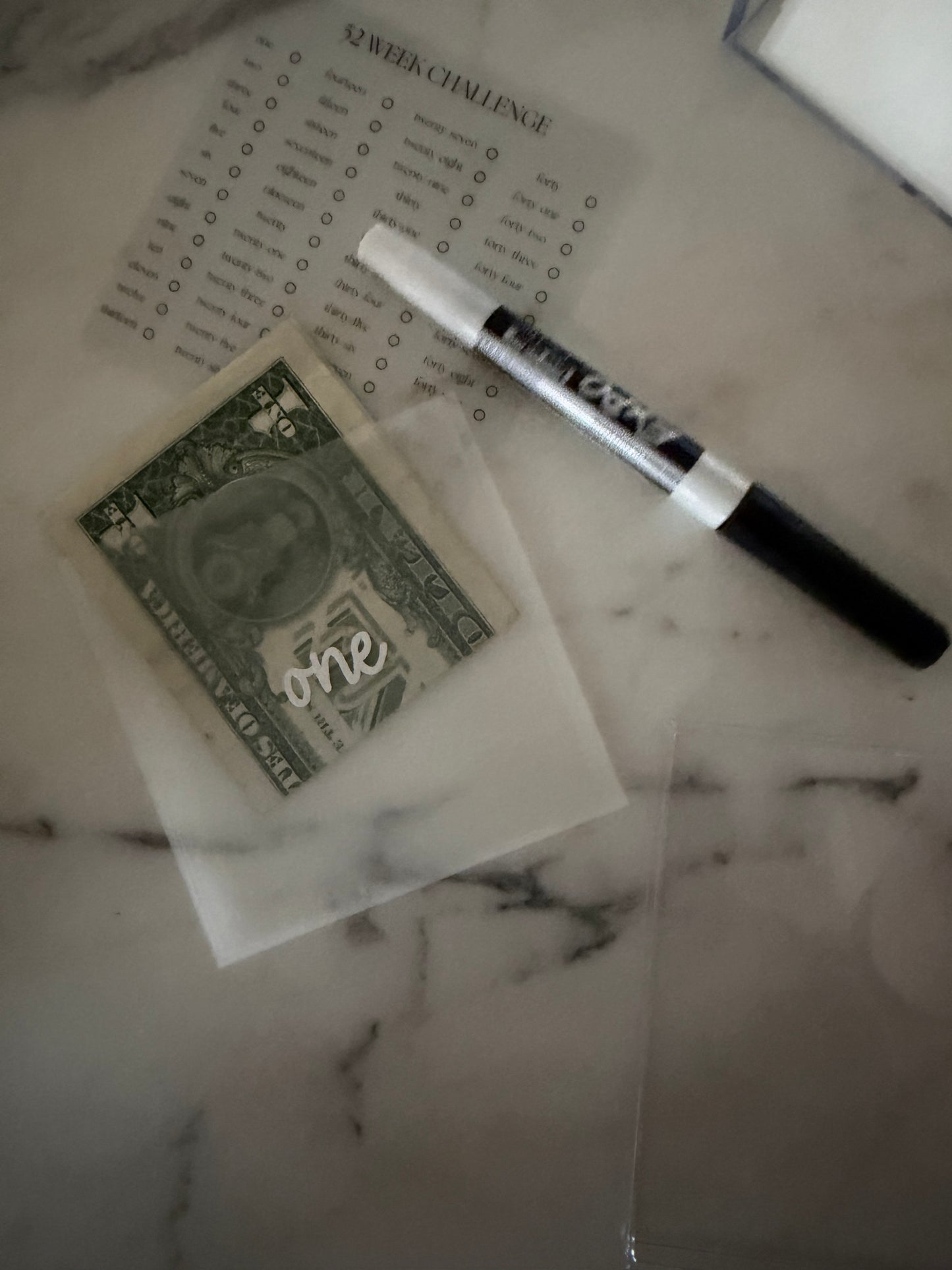 52 week Acrylic Savings Box