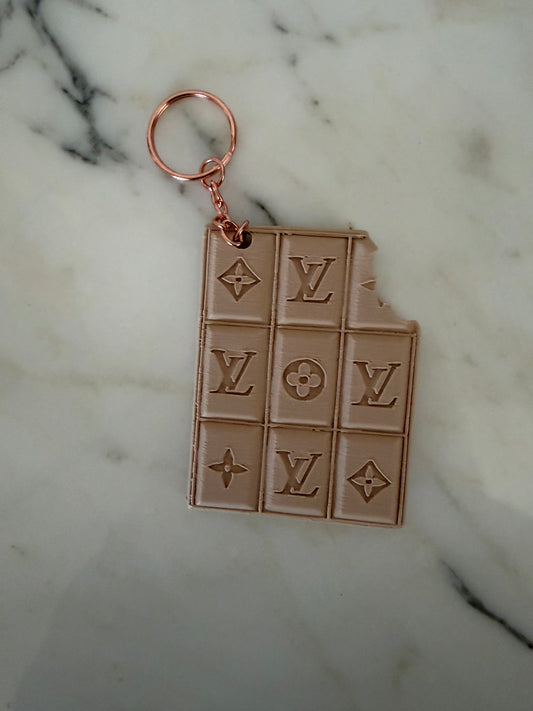 lv chocolate bar keychain