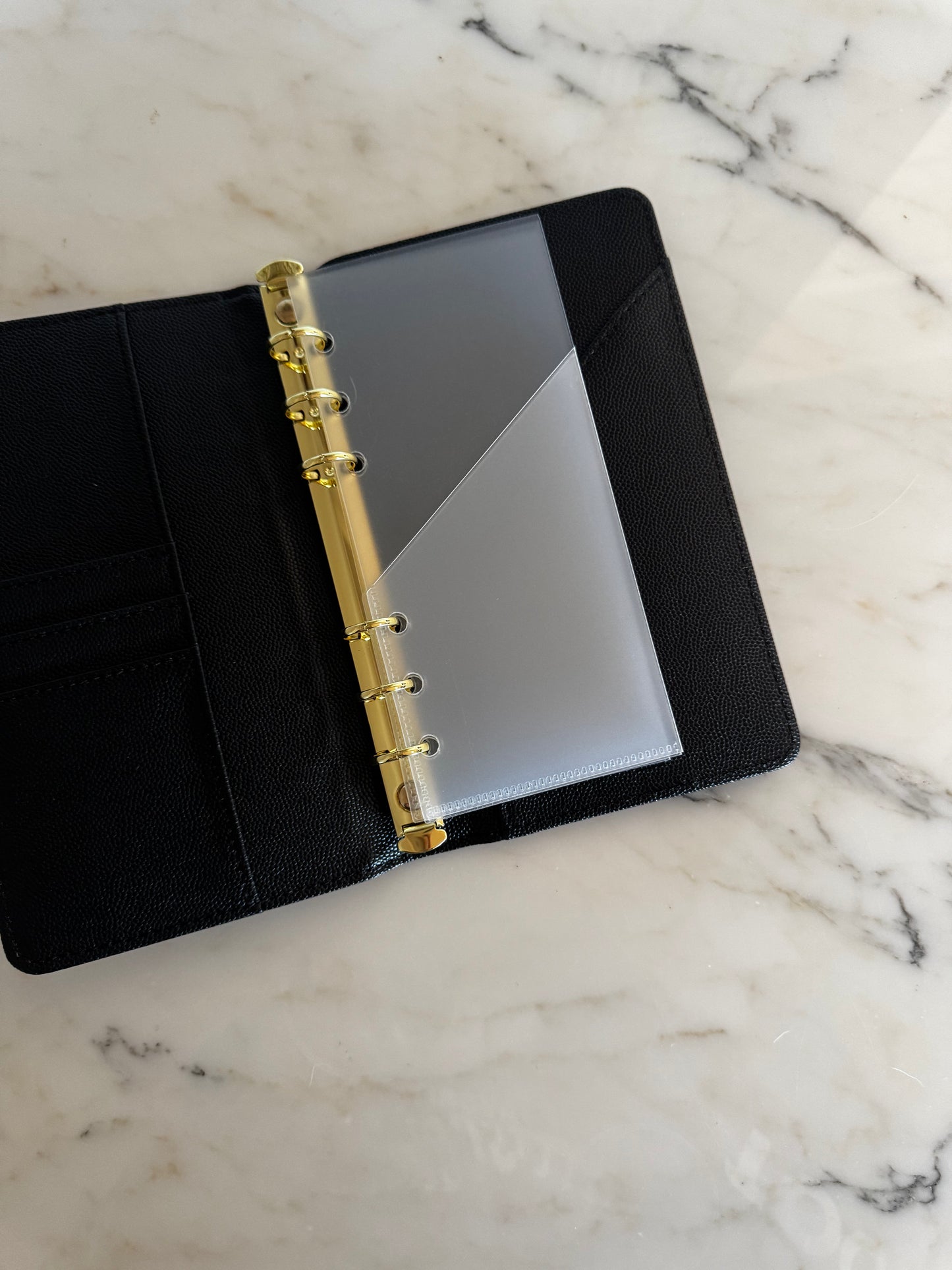 A6 Slim Vegan Pebbled Leather Luxe binder