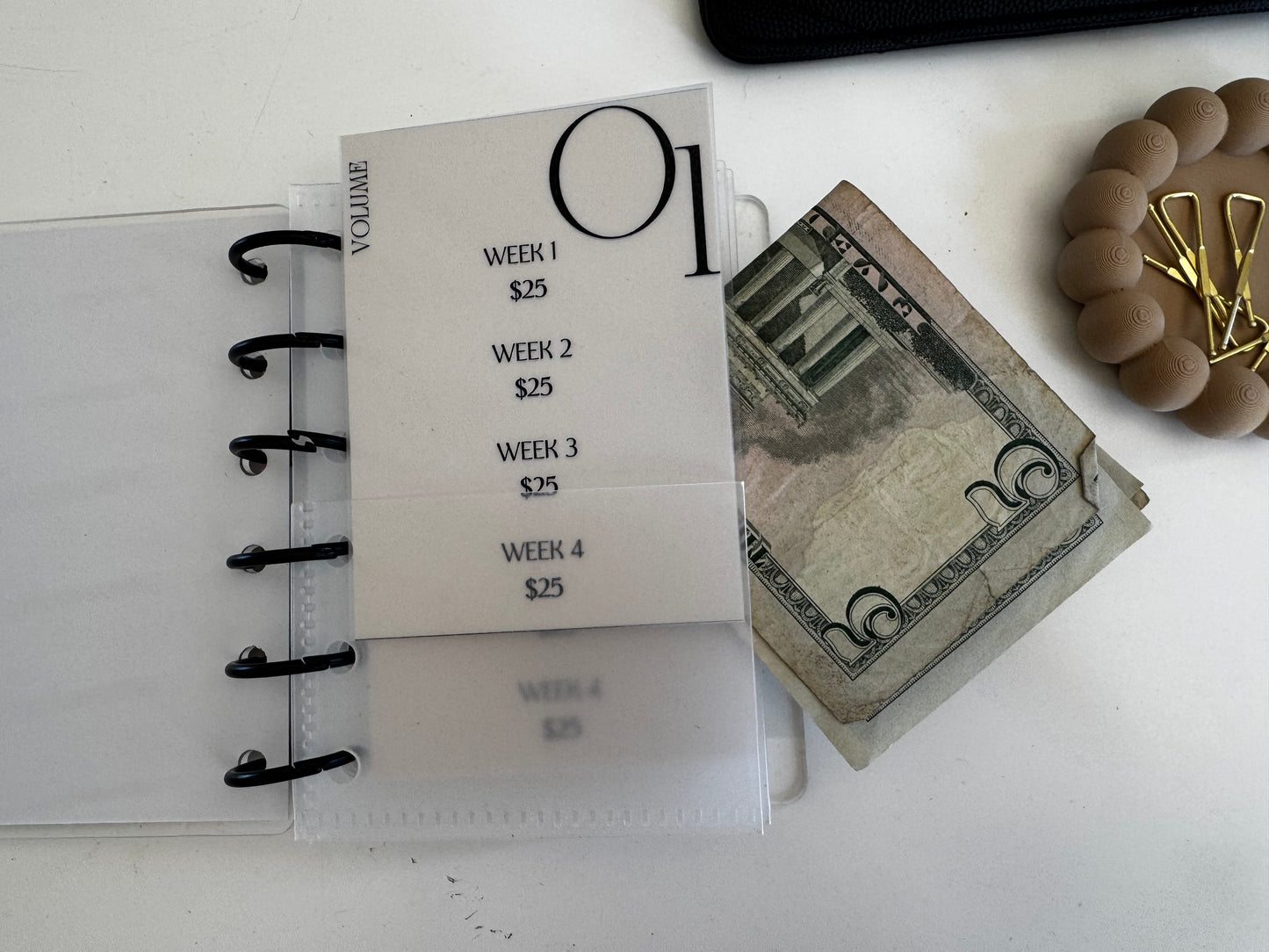 Consistency mini savings binder