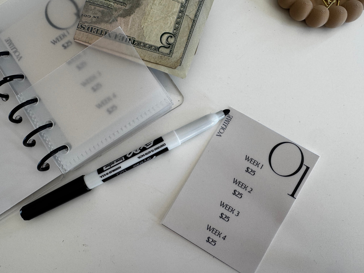 Consistency mini savings binder