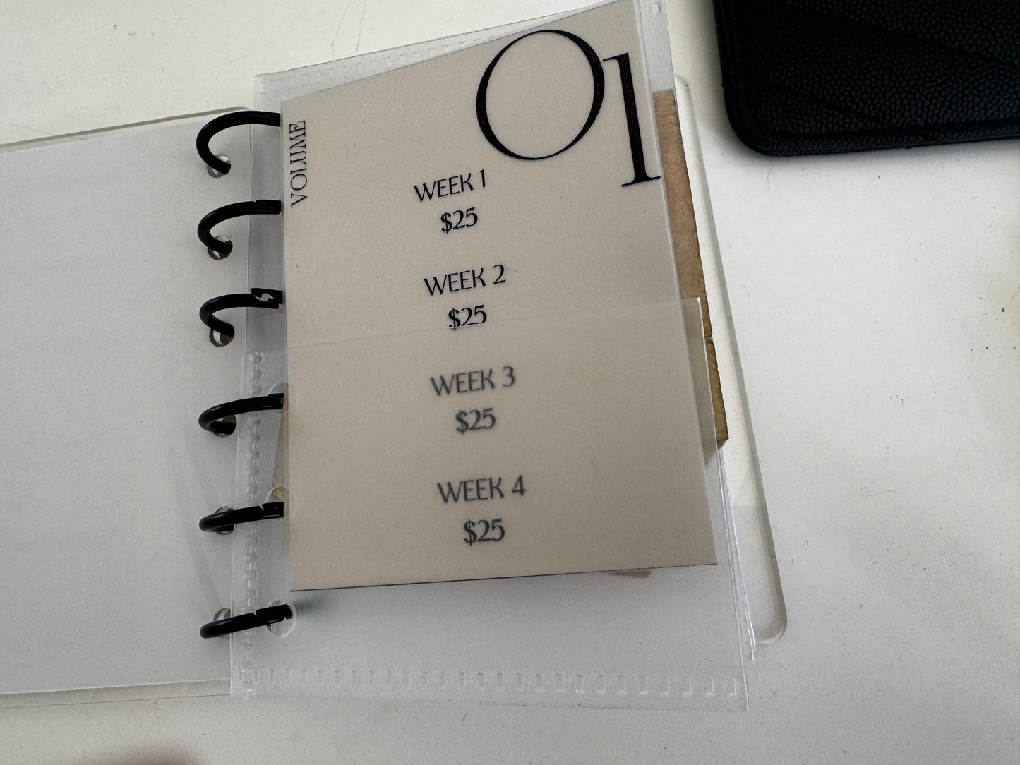 Consistency mini savings binder