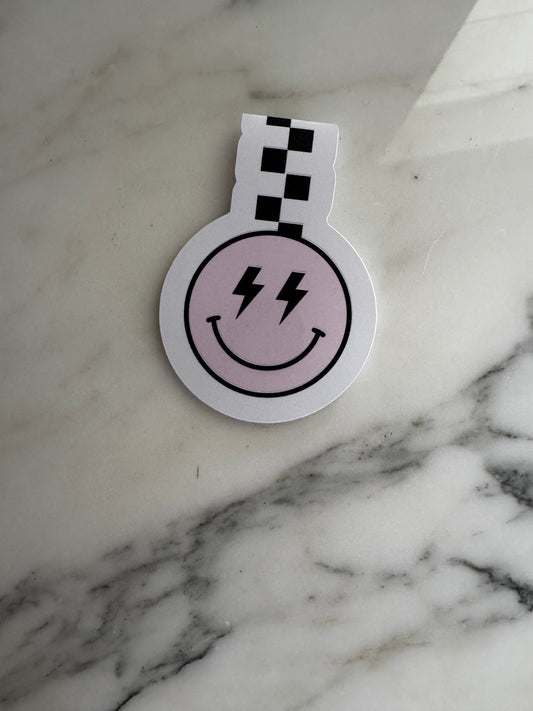 Magnetic checkered happy face bookmark