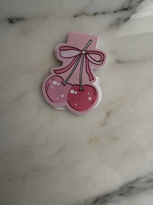 Magnetic cherries bookmark