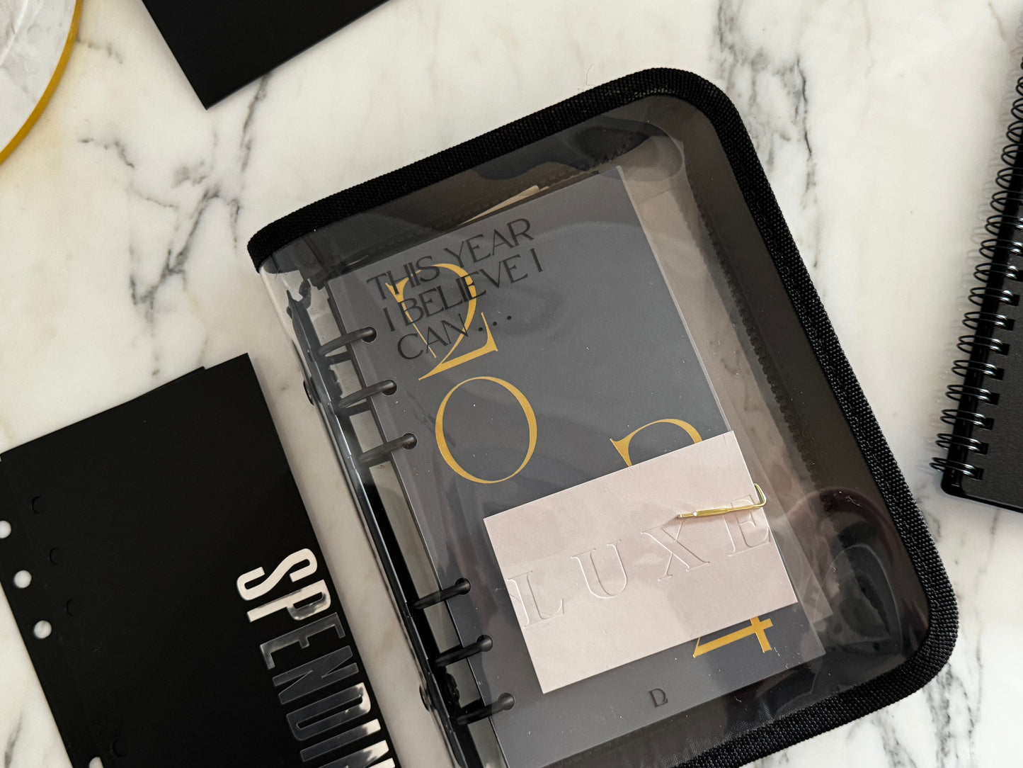 Vinyl Zip Around A6 2" binder vegan zipper