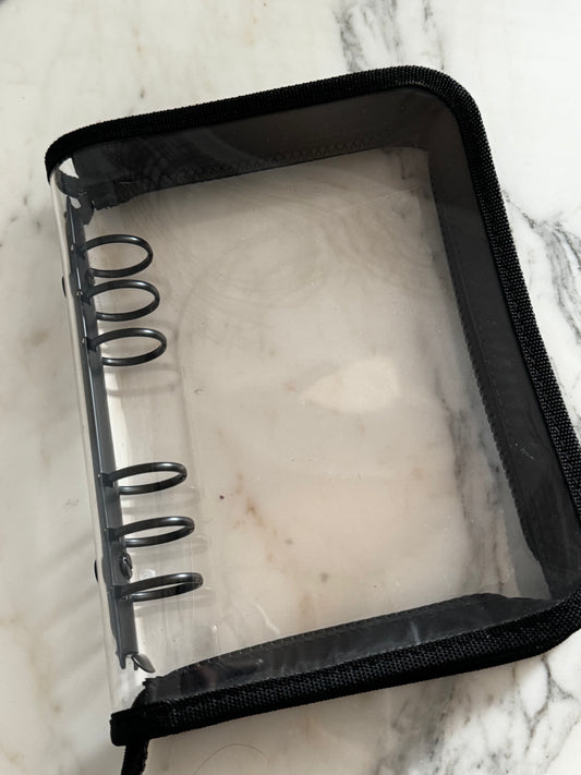 Vinyl Zip Around A6 2" binder vegan zipper