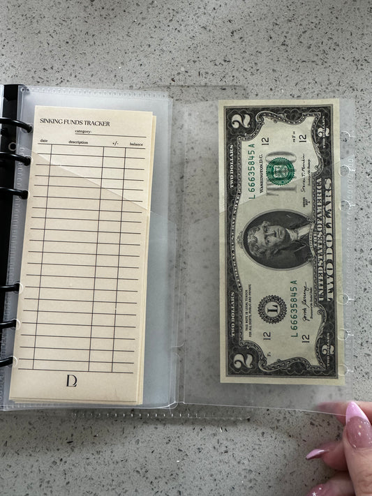 Cash Envelope folder clear a6