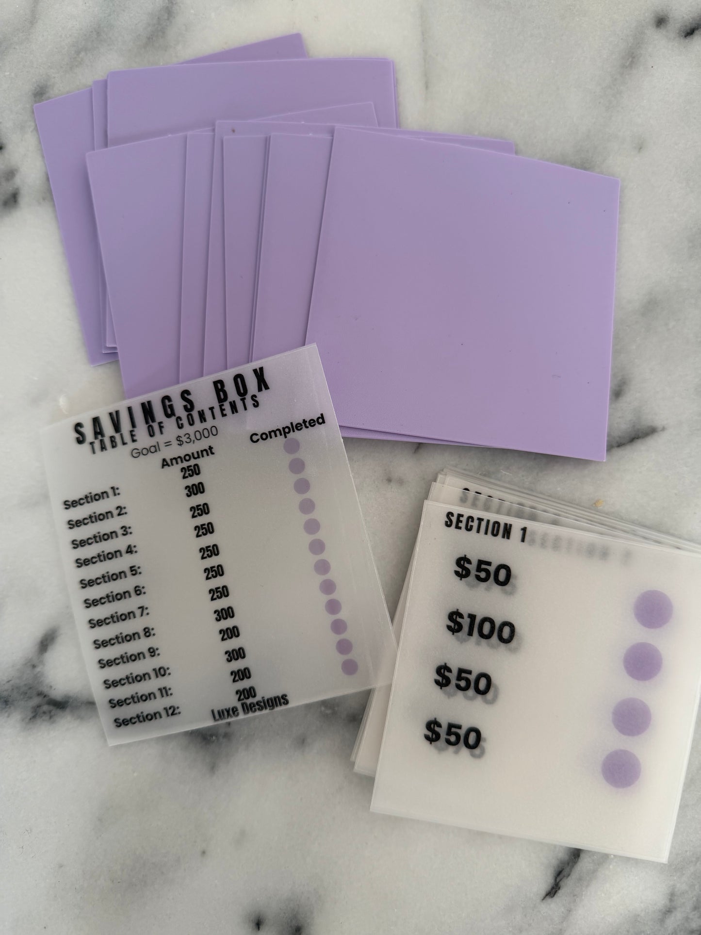 3k Acrylic Matte Vellum Savings Box - UPDATED