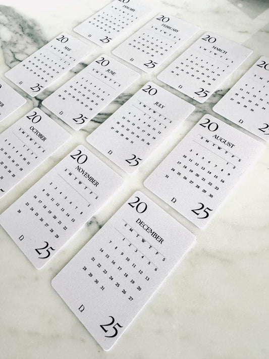 12 month planner cards 2025