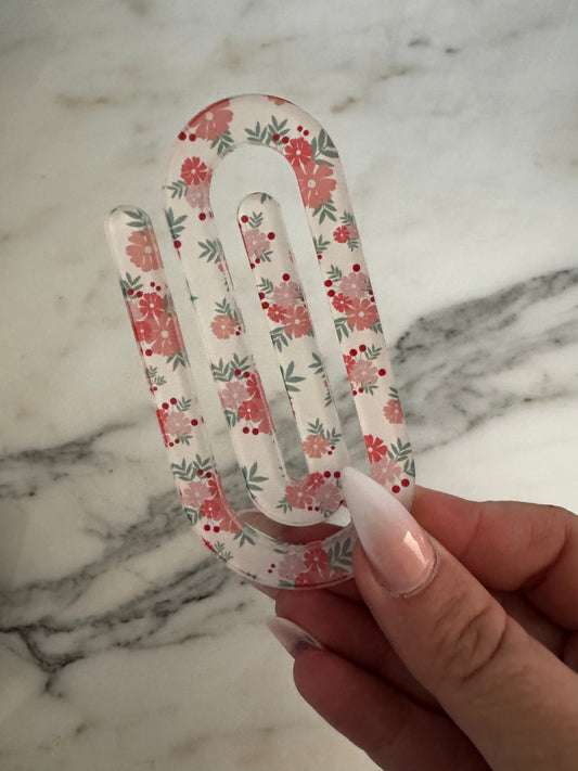 floral jumbo paper clip
