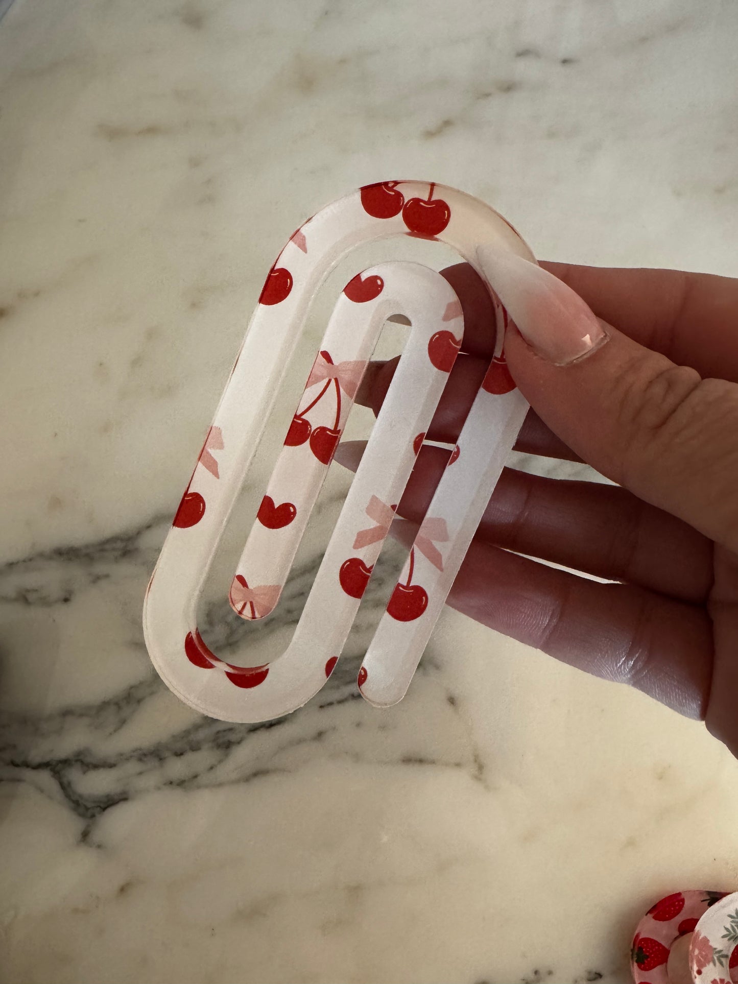 cherries bow jumbo paper clip