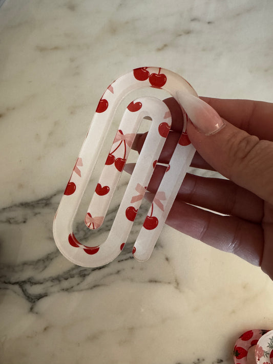cherries bow jumbo paper clip