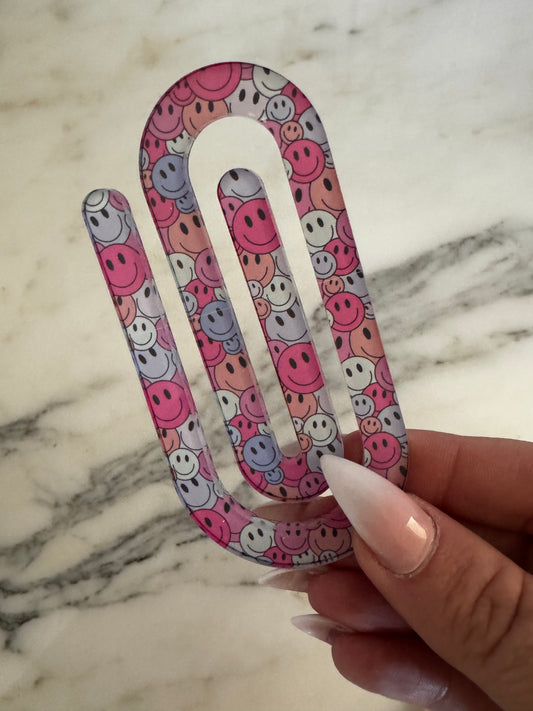 happy face jumbo paper clip