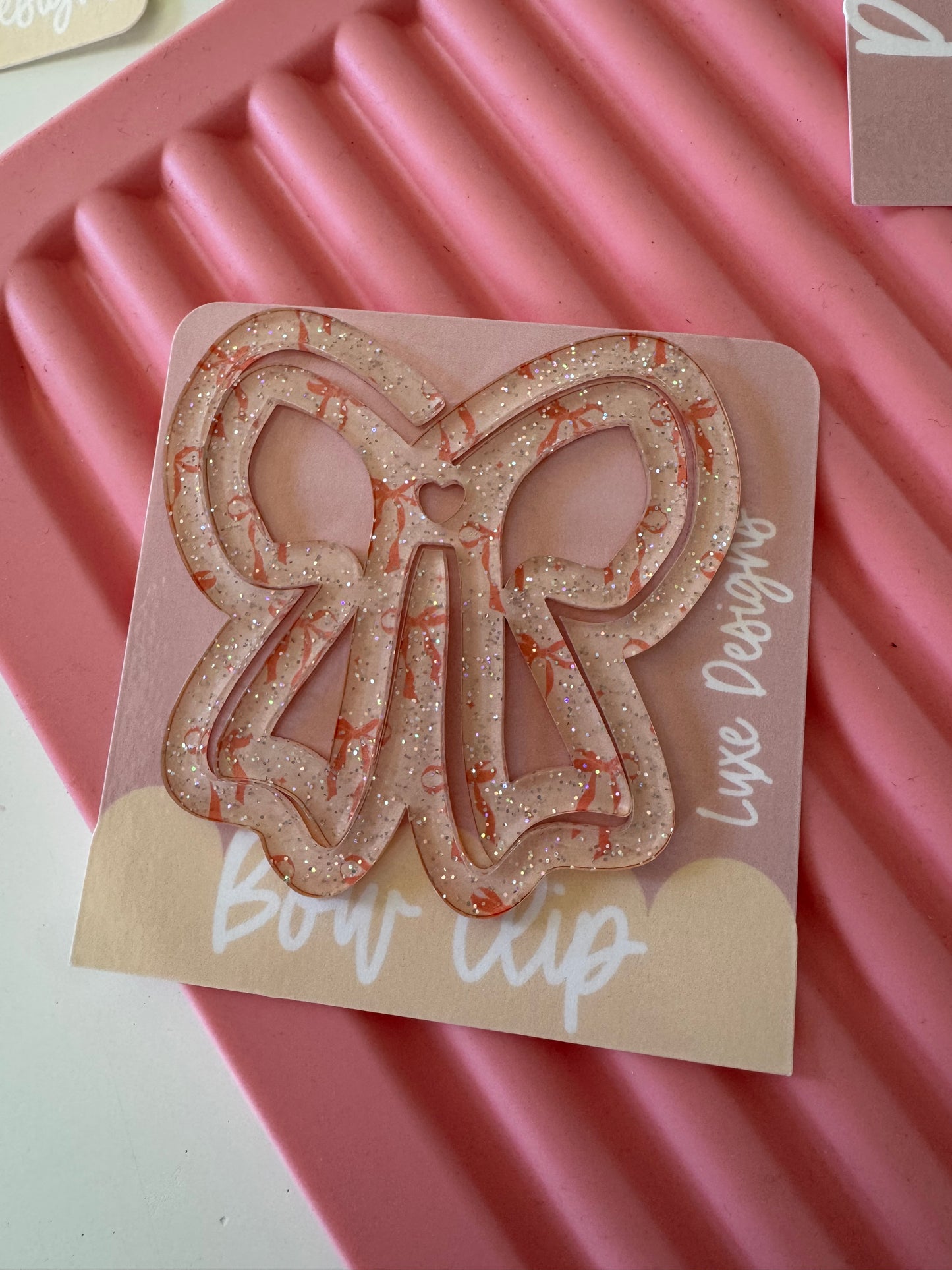 Glitter bows jumbo bow paperclip