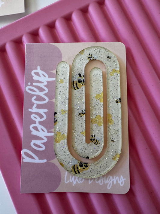 Glitter bumble bee jumbo paperclip