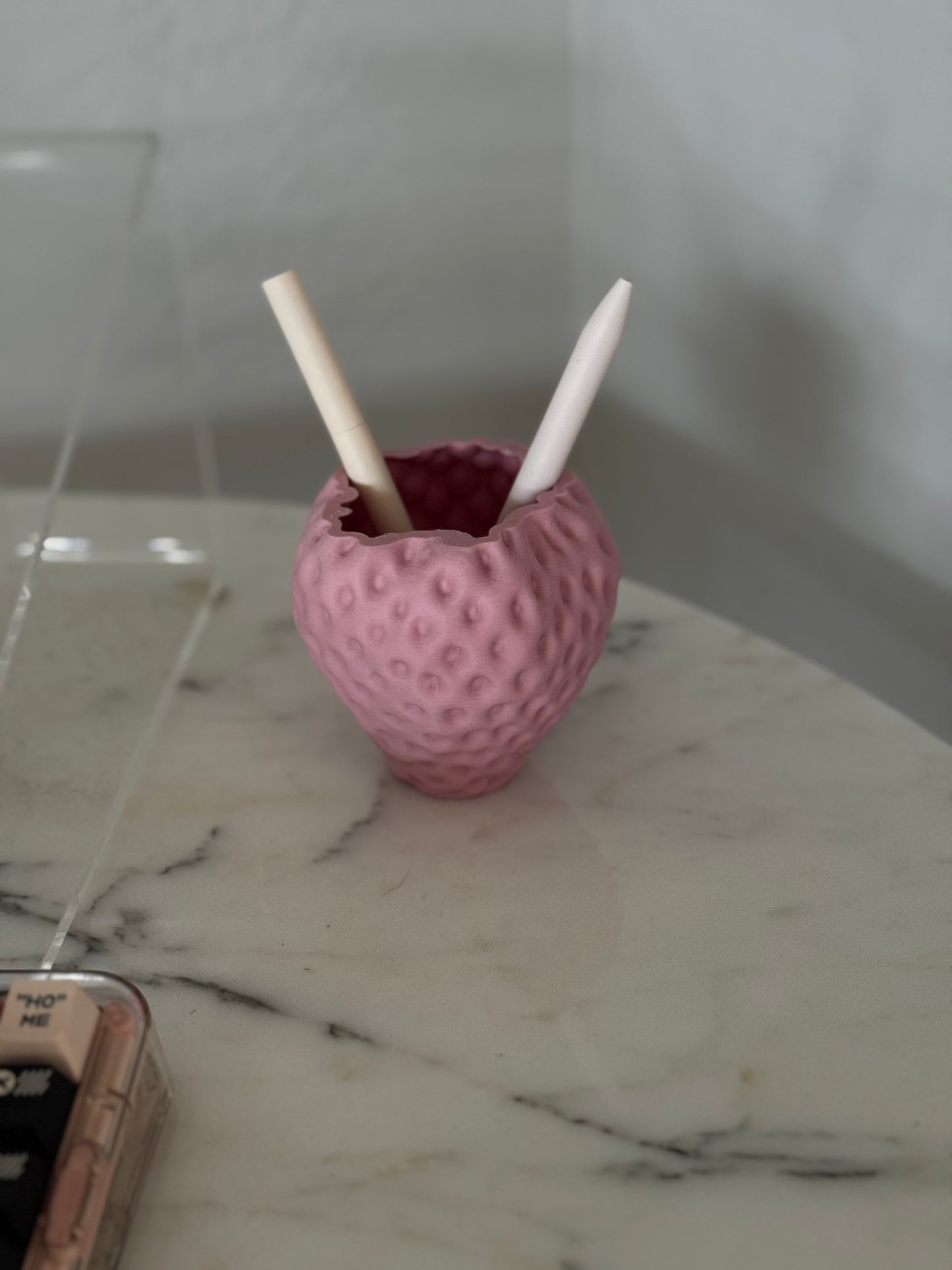 Strawberry pencil cup