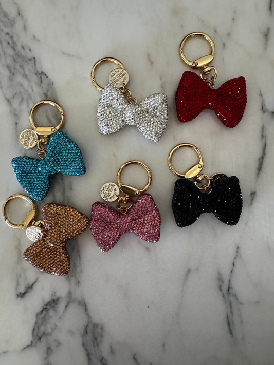bow keychain bling