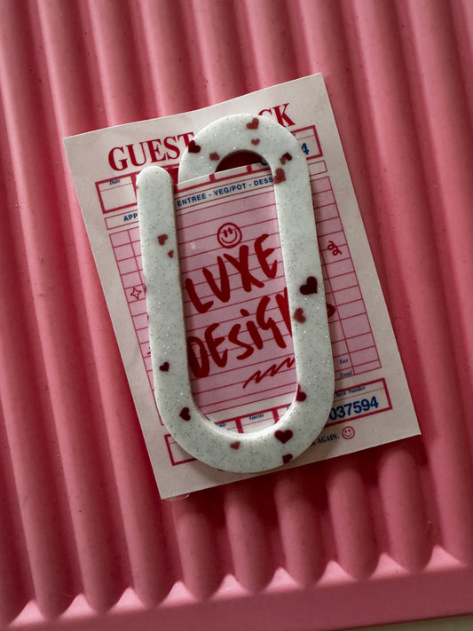 Glitter heart jumbo paperclip