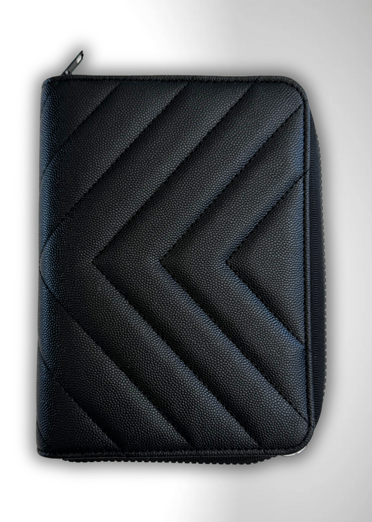 A6 Vegan Pebbled Leather Luxe Zip around Binder