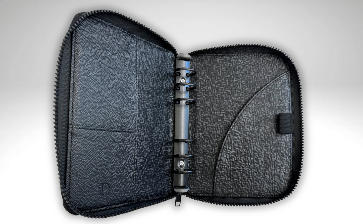 A6 Vegan Pebbled Leather Luxe Zip around Binder