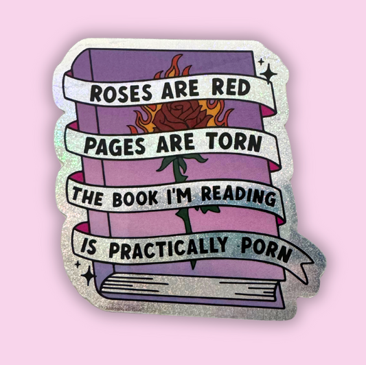 Roses are red holographic Sticker