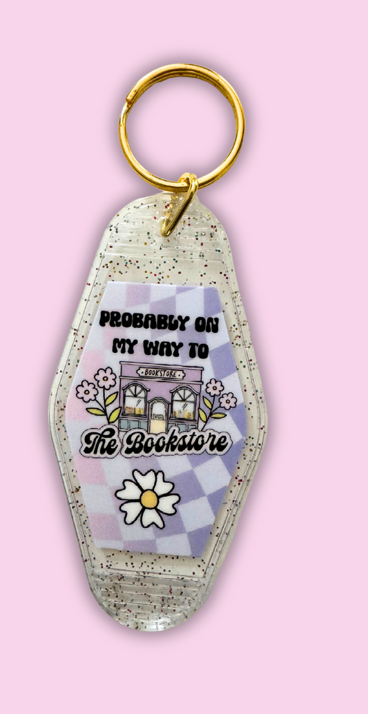 Probably on my way to the bookstore glitter keychain