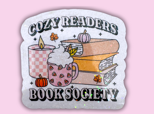 Cozy Readers Book Glitter Sticker