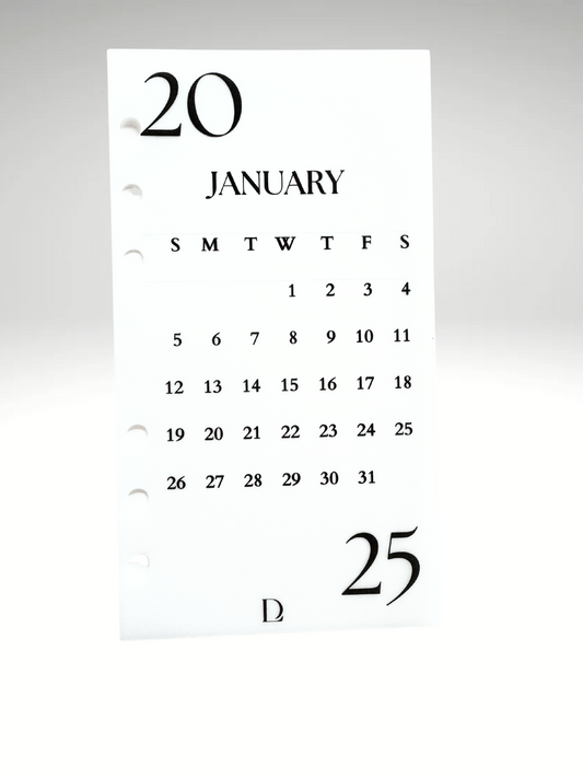 12-Months 2025 Vellum A6 Dashboard