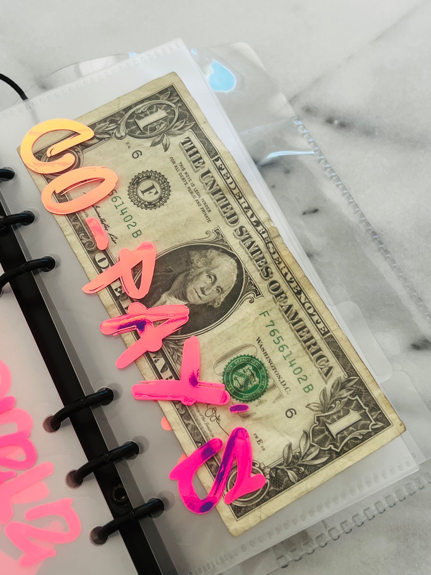 Clear Cash Envelope dividers set of 6