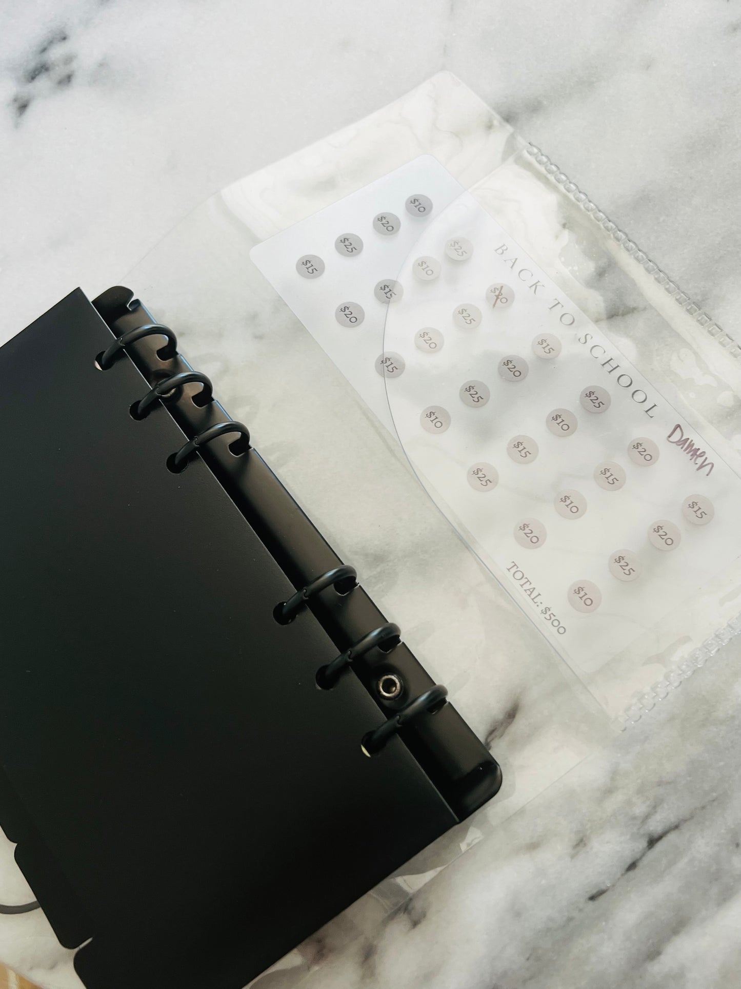 Vinyl matte black ring binder