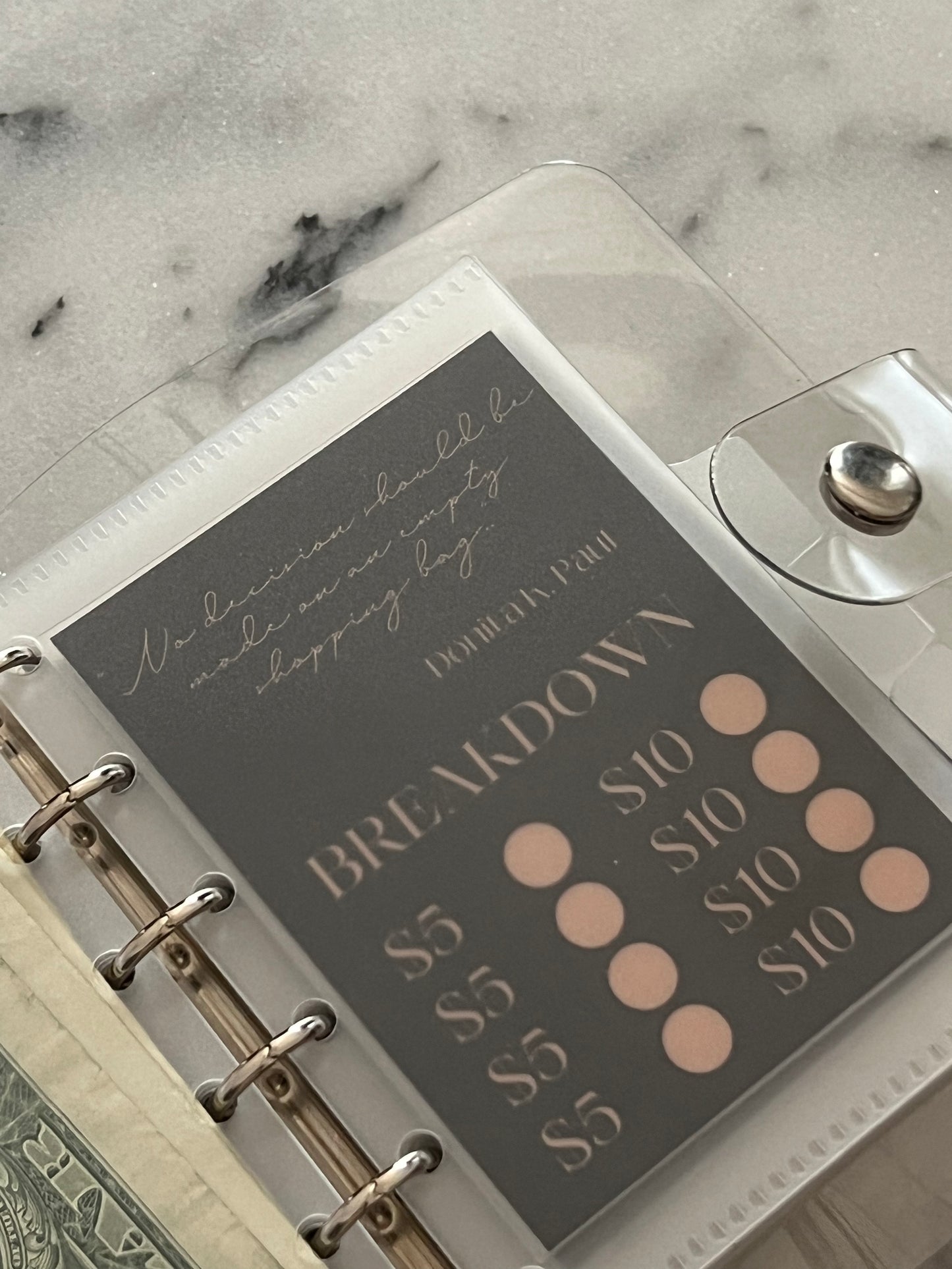 Black Friday mini savings binder