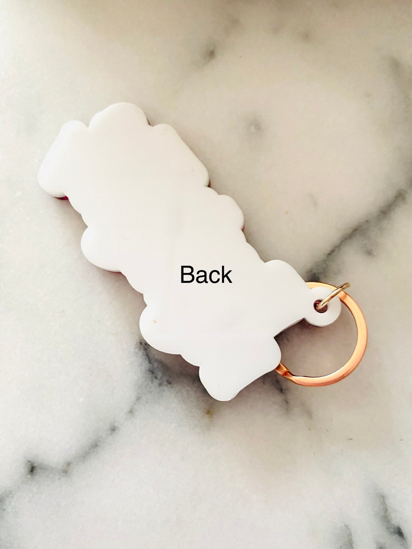 Engraved Fuck the patriarchy motel keychain