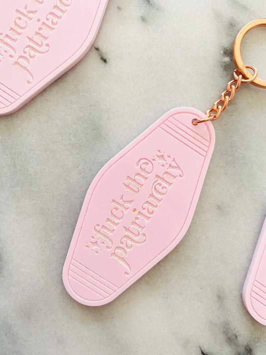 Fuck the patriarchy motel keychain