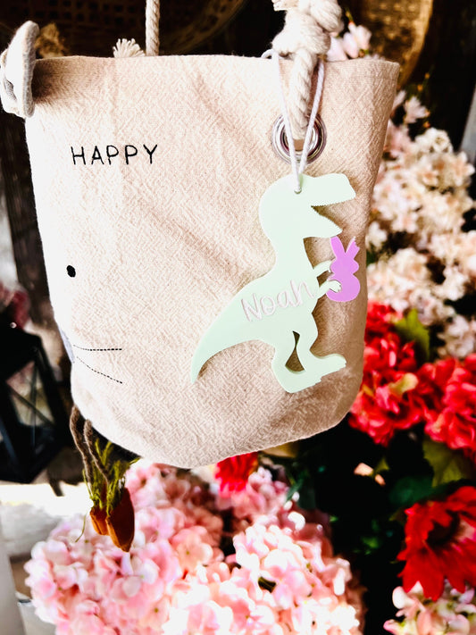 Dinosaur Personalized Easter Basket Name Tags