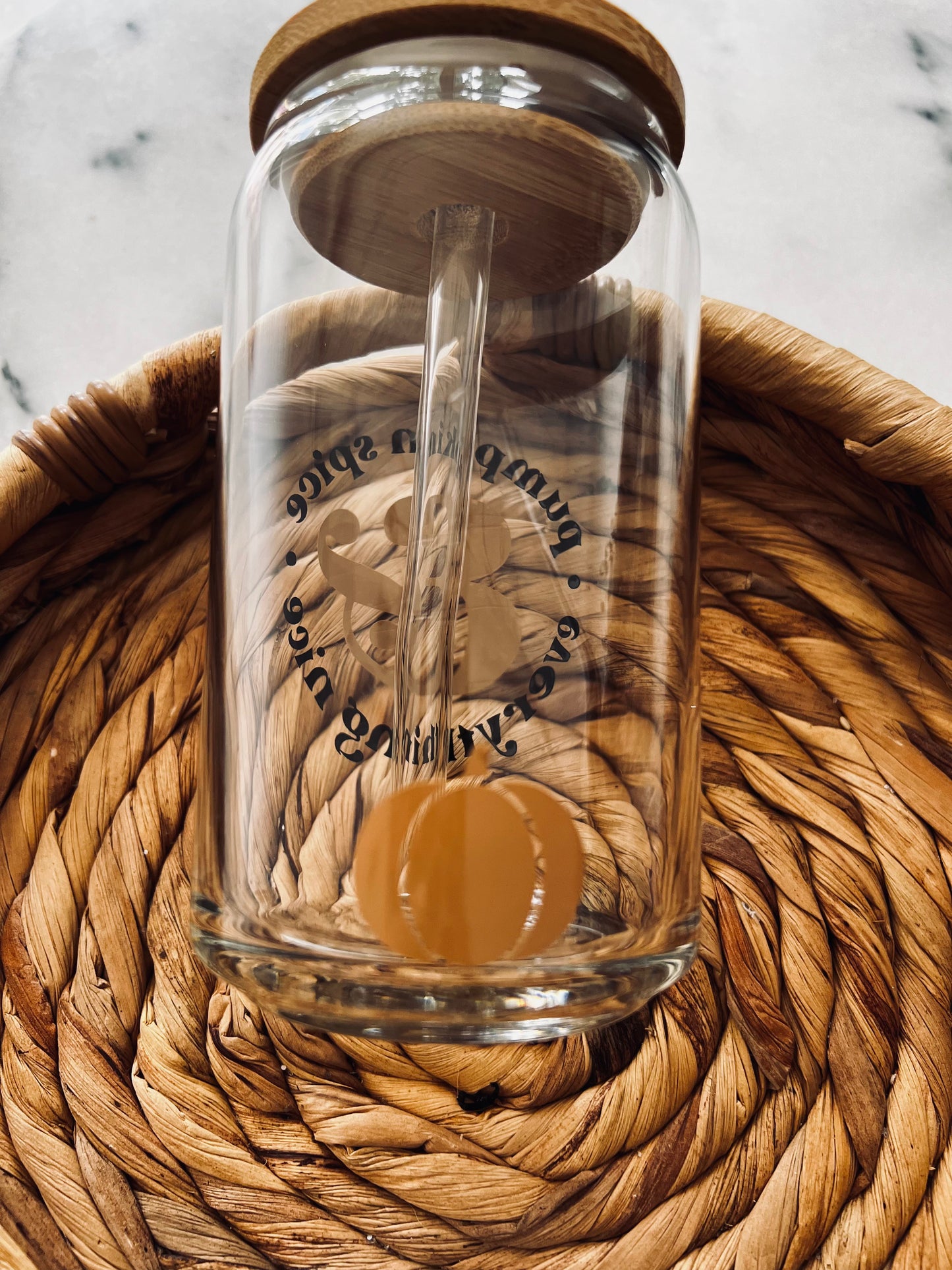 Fall Iced Coffee Glass