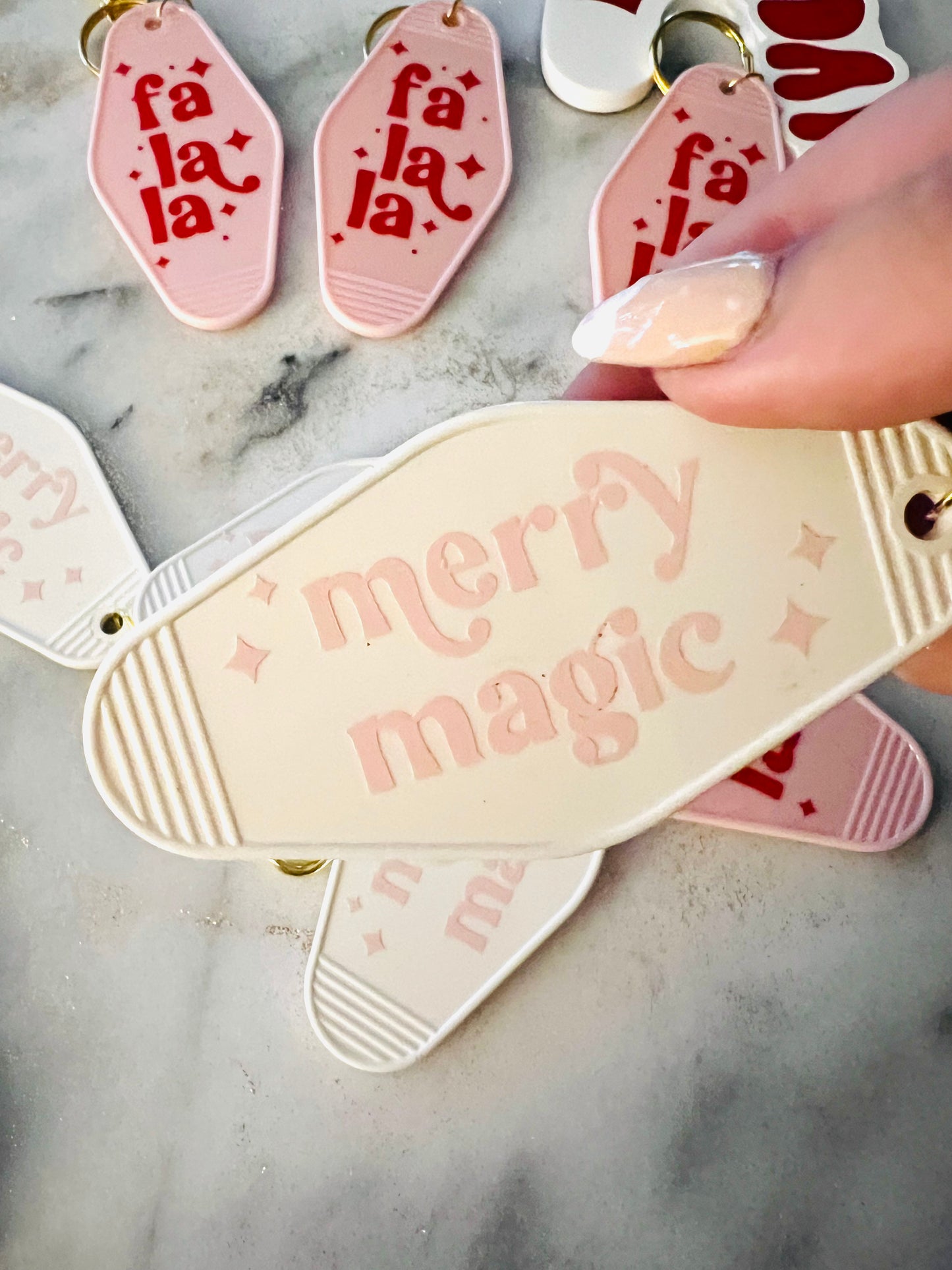 Holiday retro keychains