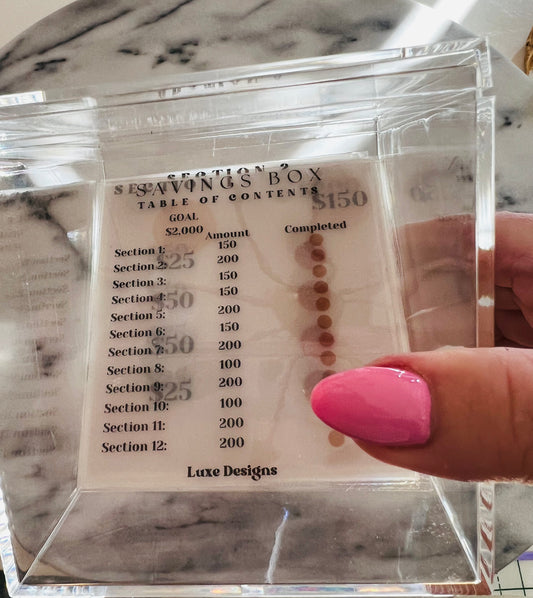 2k Acrylic Vellum Savings Box