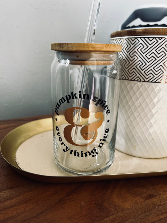 Fall Iced Coffee Glass