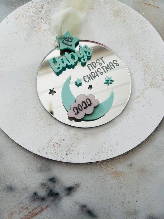 Moon and stars ornament