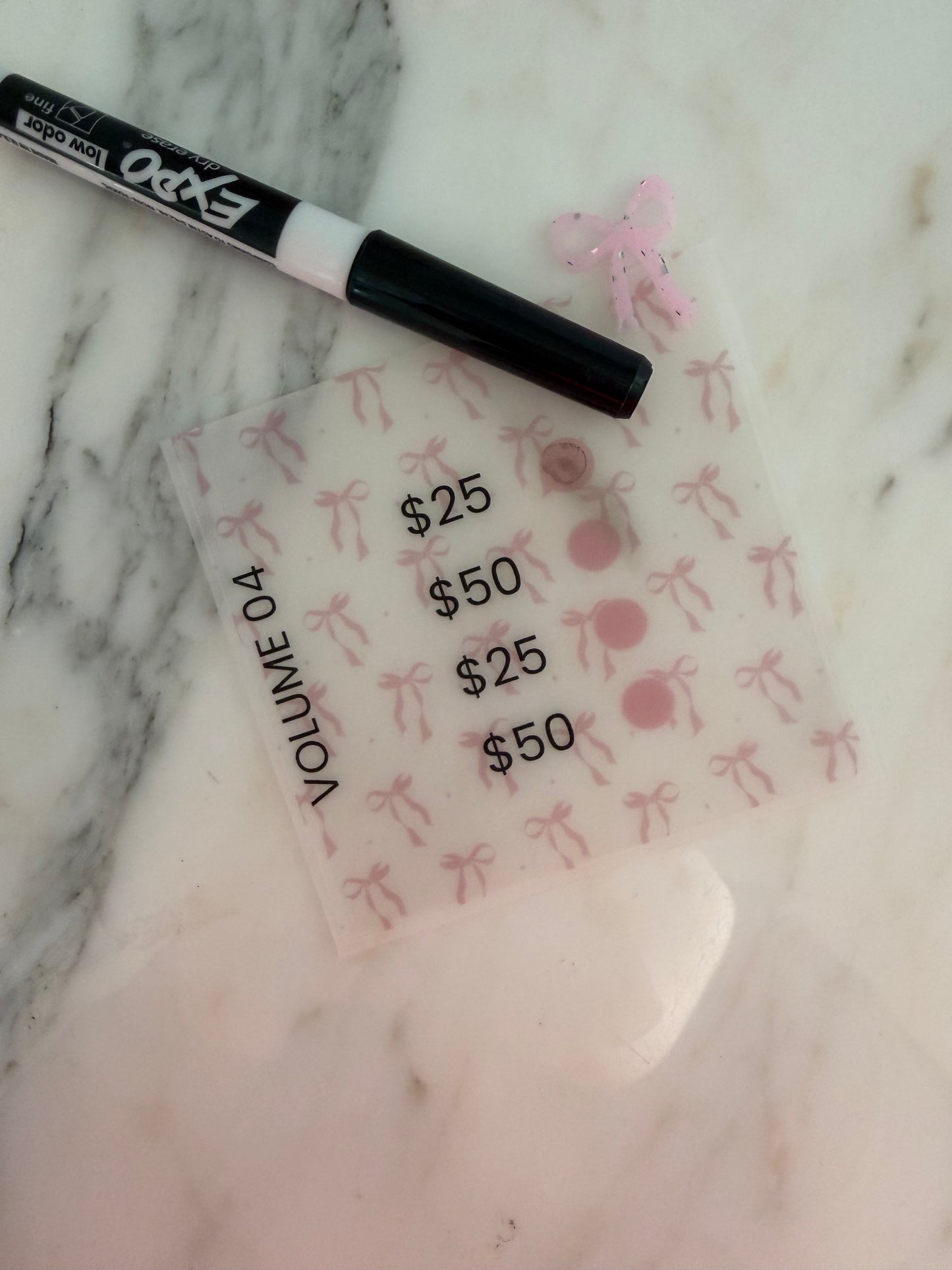 1800 Bow  Acrylic Vellum Savings Box