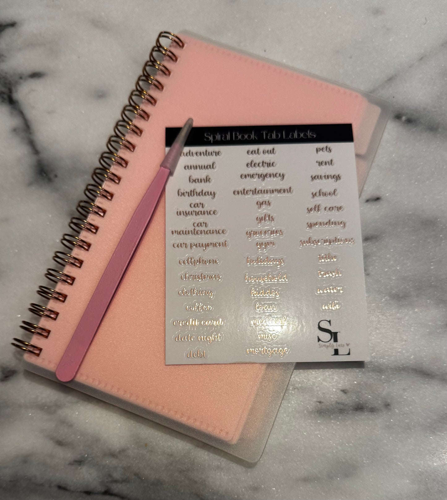 simply luxe spiral rose gold book