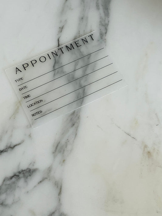 Reusable Appointment Card