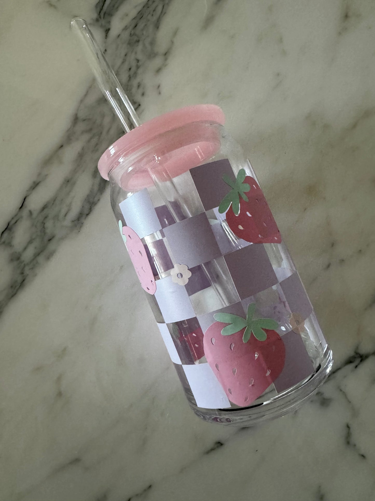 Strawberry Iced Coffee Glass