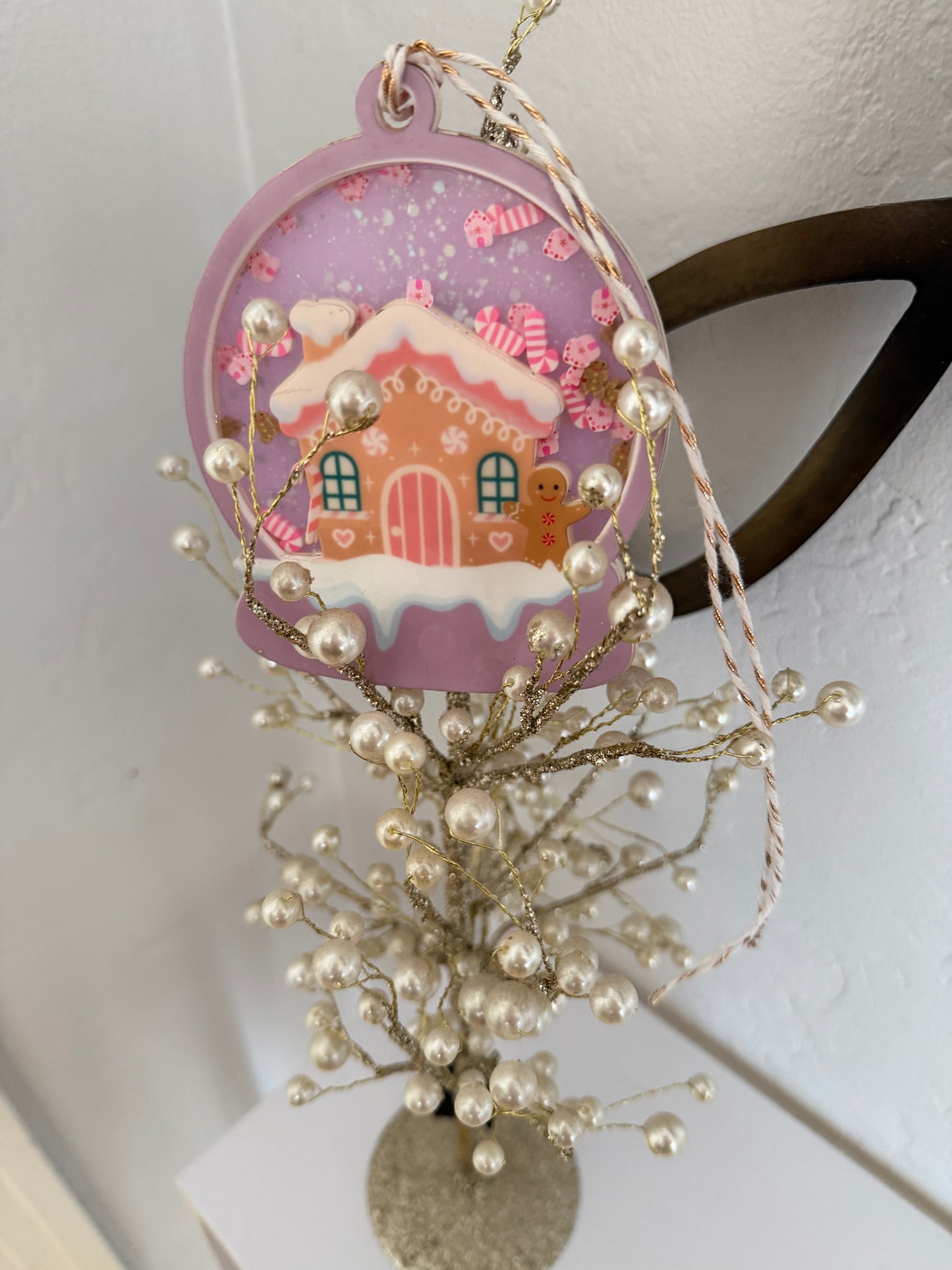 Gingerbread Shaker Snow Globe Ornament