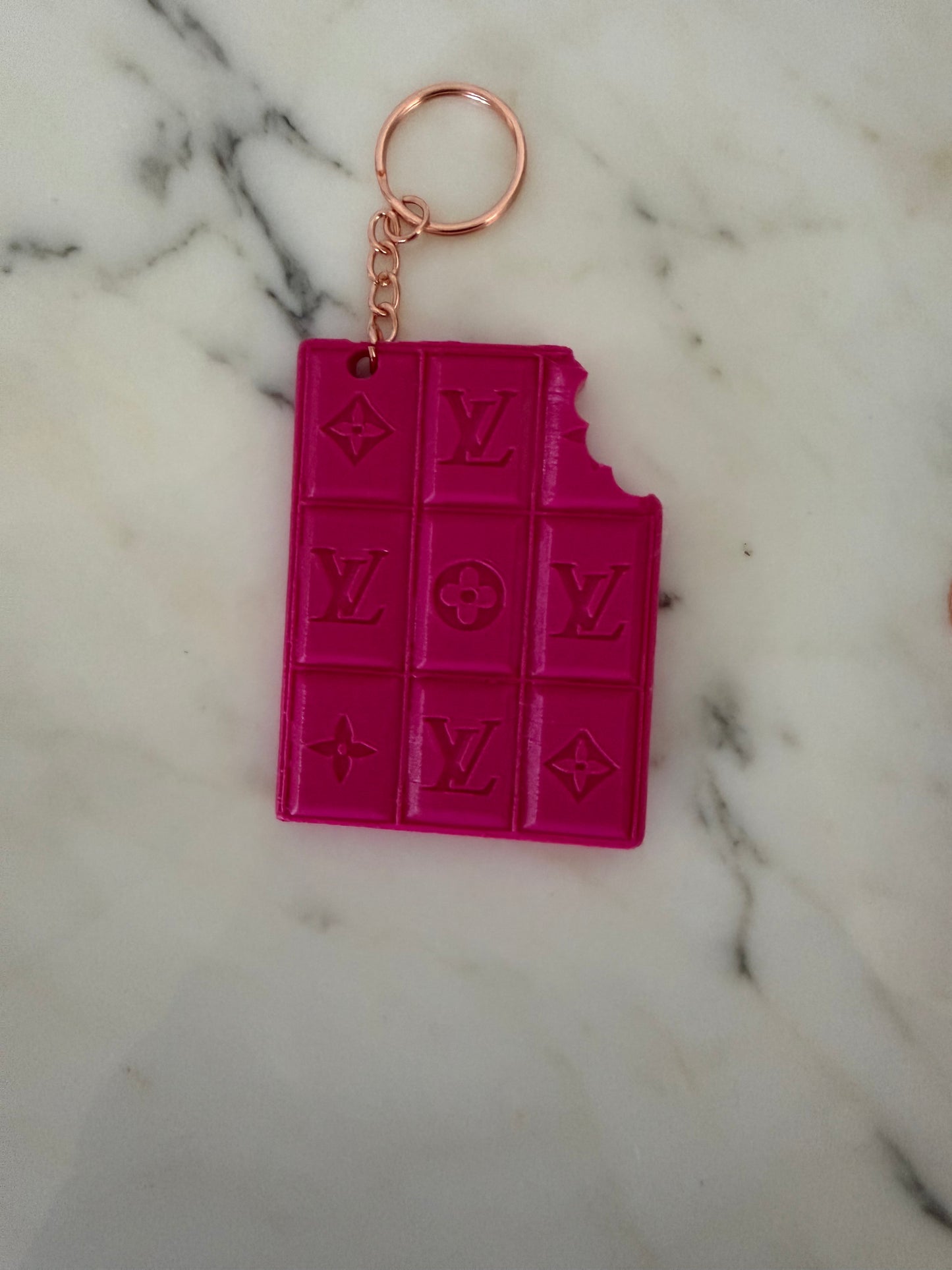 lv chocolate bar keychain