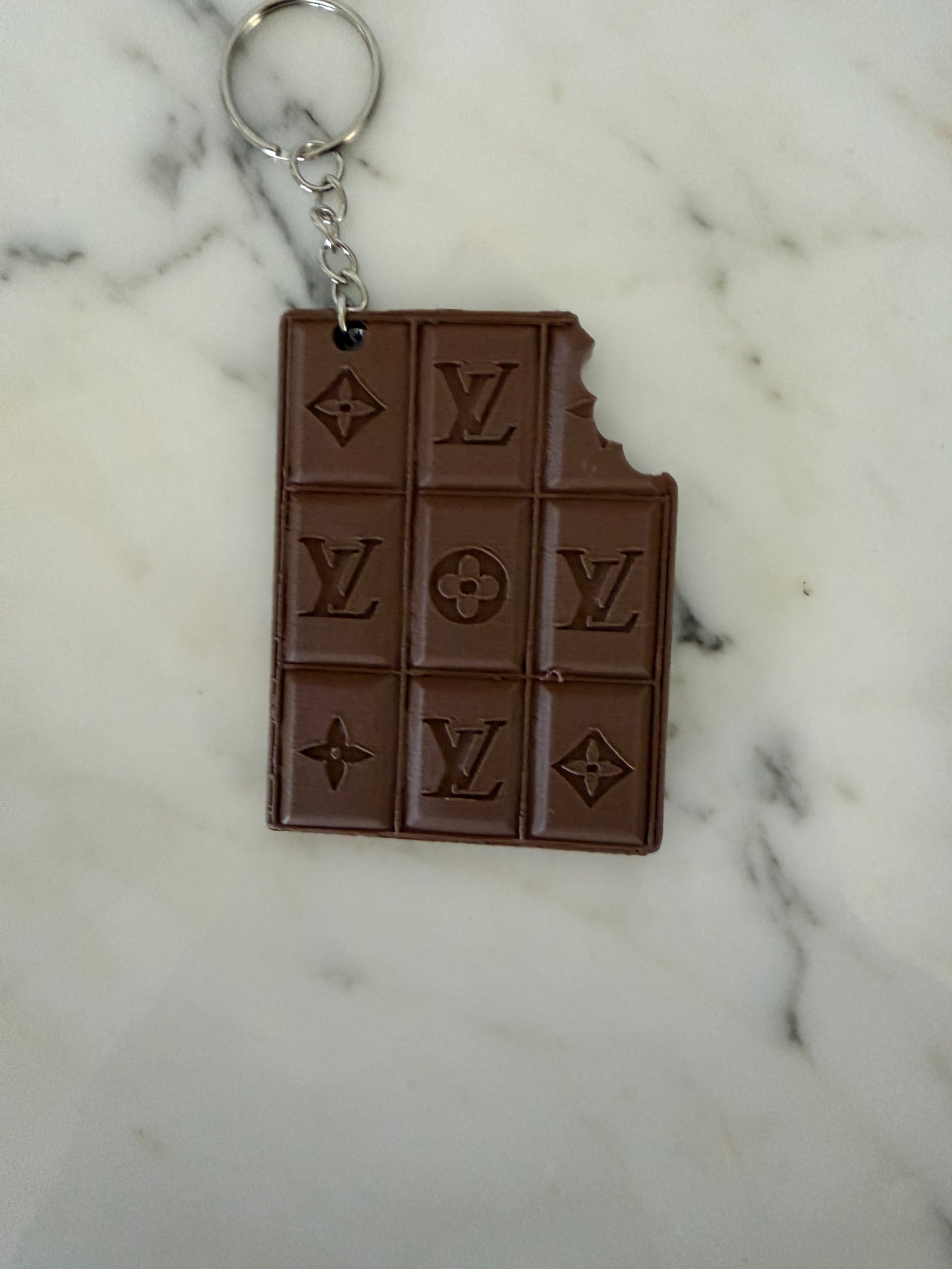 lv chocolate bar keychain