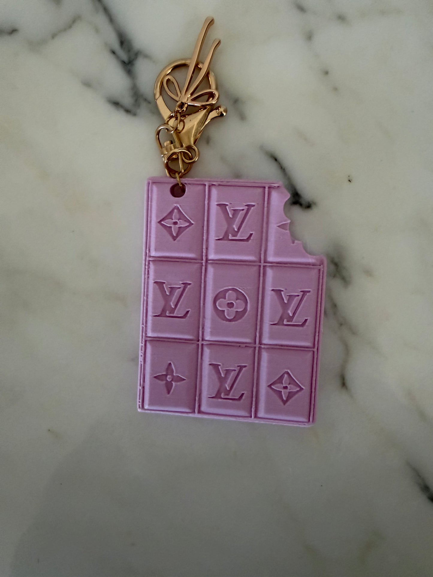 lv chocolate bar keychain