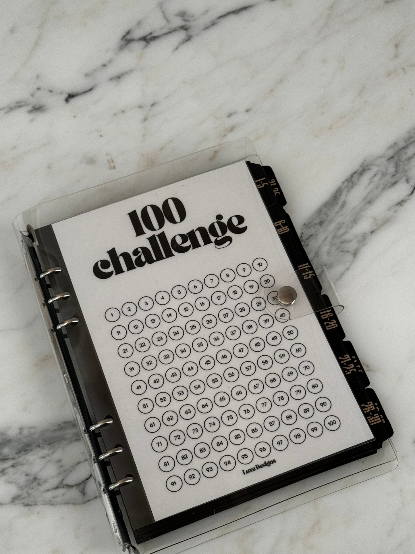 100 challenge savings binder A5